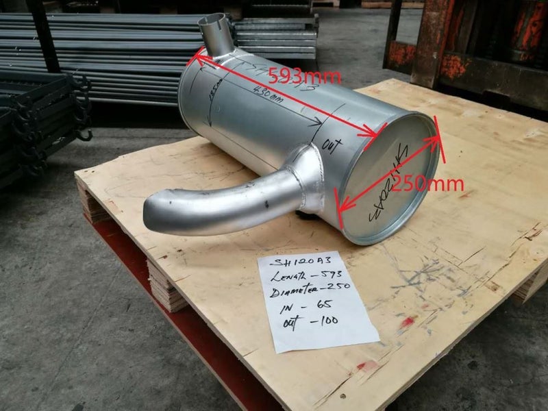 Muffler for digger Sumitomo SH120A3 part no: YM129612-13590 YM129608-13511 Carousel 1