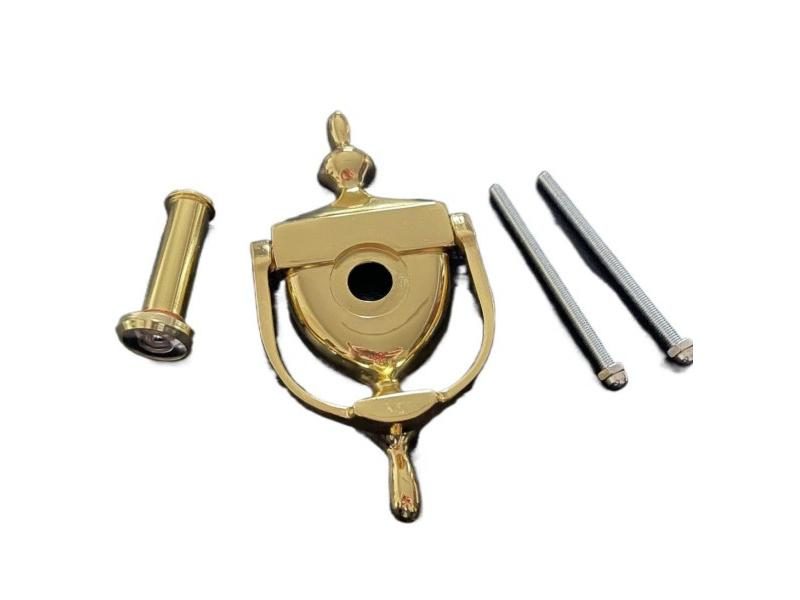 1pc Modern Door Knocker With Peephole Video Eye Viewer Green Bronze Door Handle Carousel 1
