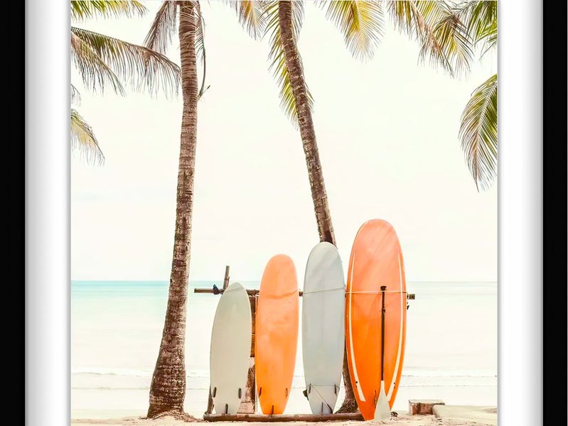 Surfboard Rack Poster | Vintage Wall Art | Framed Photo Carousel 1