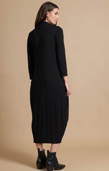 Esplanade XL Black midaxi hem detail dress Carousel 2