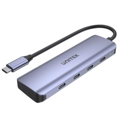 Unitek 4-in-1 Multi Port Hub with USB-C Connector - Grey Includes 4x USB-C Ports Carousel 1