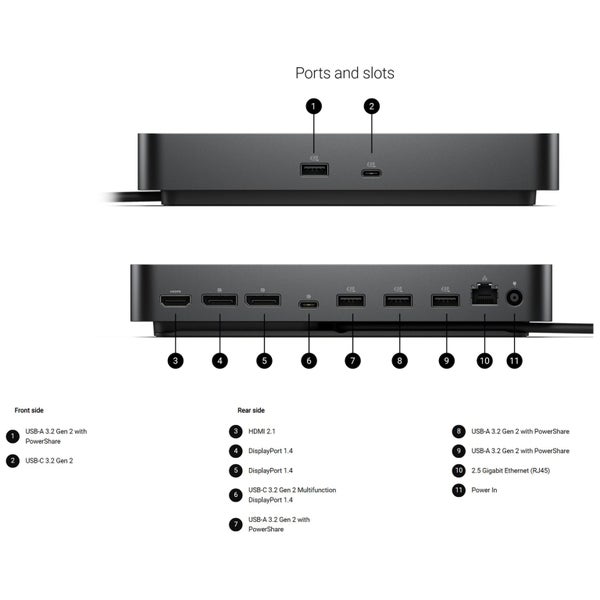Dell Pro Dock WD25 USB-C Quad WQHD Docking Station with 100W Power Delivery (Up Carousel 3