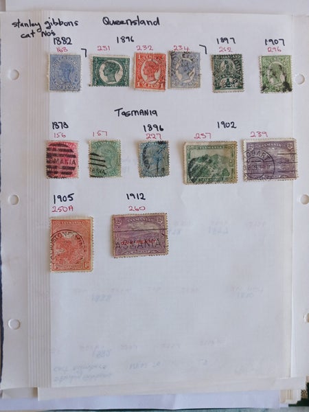 Stamps of QUEENSLAND & TASMANIA Carousel 1