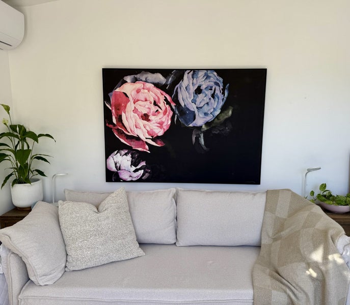 Large poster floating frame - Peonies Midnight Garden from Adairs Carousel 1