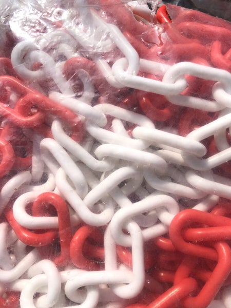 Syneco 8mm x 25m Plastic Safety Chain - High Visibility Orange/White - Brand New Carousel 3
