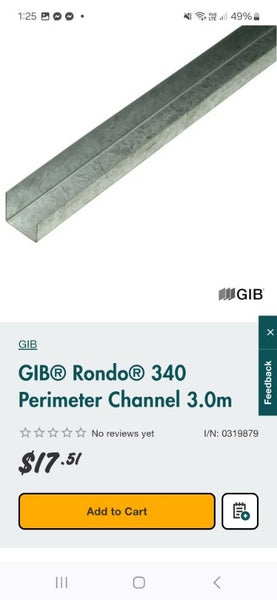 GIB RONDO 340 perimeter channel 3 meter x 20 Carousel 3