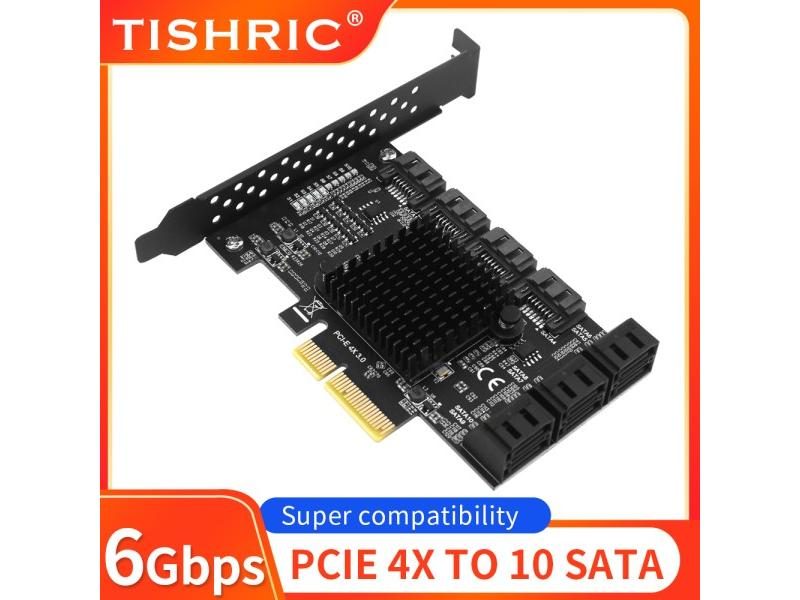 TISHRIC PCIE SATA 4X 1X To 2/8/10 Ports SATA 3.0 PCI E Controller Pci Express Carousel 1