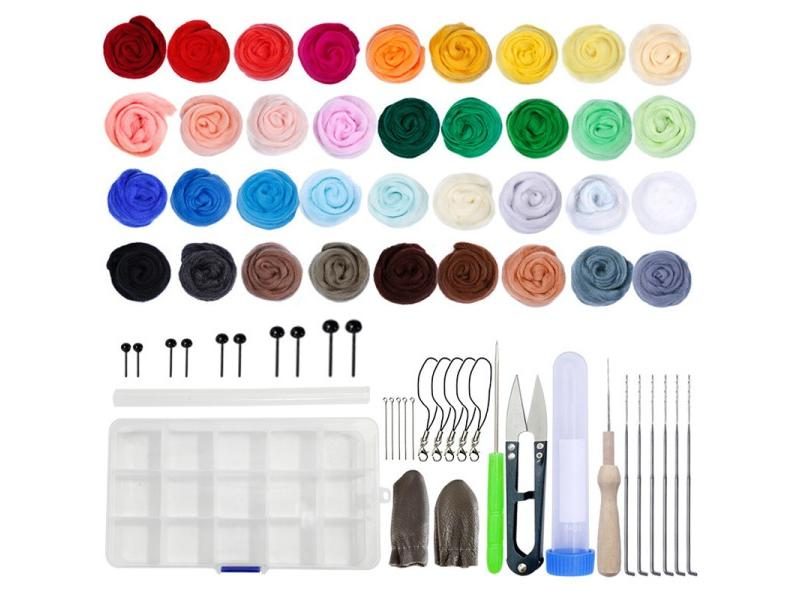 40 Color Needle Felting Kit Wool Felting Tools Handmade Felt Needle Set Wool Carousel 1