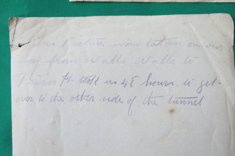 Four Original War photos with writing on the reverse. Carousel 9