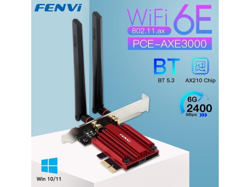 FENVI WiFi 6E AX210 5374Mbps Wireless PCIE Adapter Tri Band 2.4G/5G/6Ghz Carousel 1