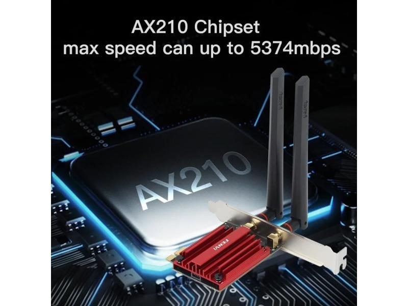 FENVI WiFi 6E AX210 5374Mbps Wireless PCIE Adapter Tri Band 2.4G/5G/6Ghz Carousel 2