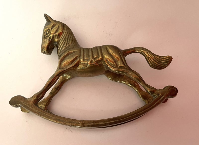 Vintage Solid Brass Rocking Horse Carousel 6