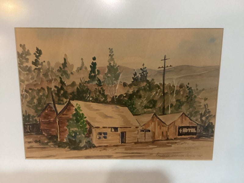 NZ artist Barbara Graham watercolour painting 1975 Carousel 2