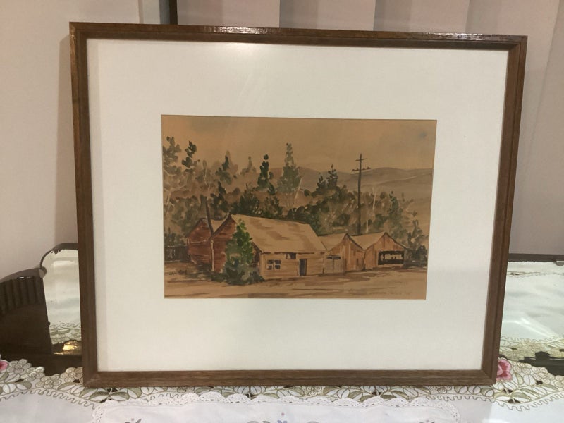 NZ artist Barbara Graham watercolour painting 1975 Carousel 1