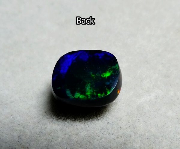 $1RE 1.73CT UNHEATED CUSHION RAINBOW FLASHING 100% NATURAL BLACK OPAL Carousel 3