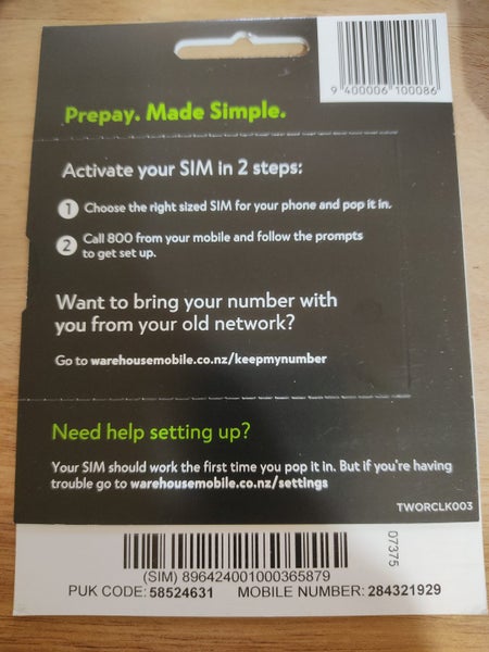 Warehouse Mobile Pre Pay Sim Card 028-4321-929 Carousel 2