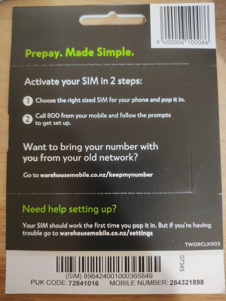 Warehouse Mobile Pre Pay Sim Card 028-4321-898 Carousel 2