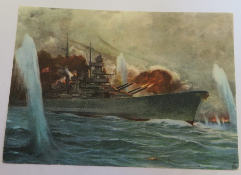 German Warship, Bismarck In Battle Off Iceland Against Enemy Superiority Carousel 1