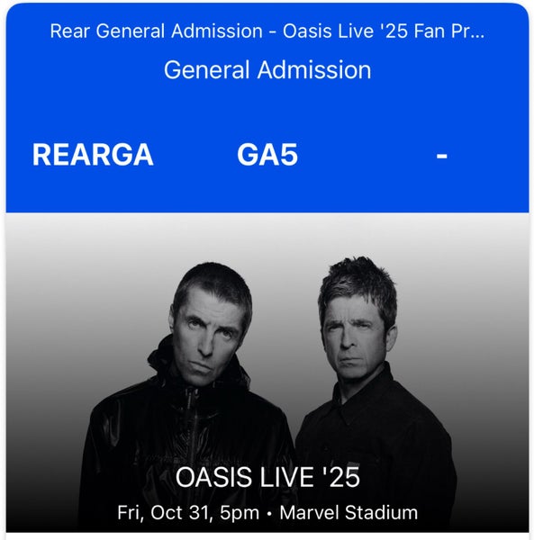 2x GA Oasis Melbourne 31st Oct Carousel 1