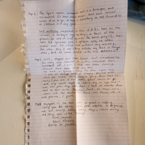 1915 NZ WW1 Letter from Kiwi Nurse to NZ Officer Carousel 6