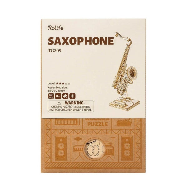 Robotime Rolife 3D Wooden Puzzle Saxophone TG309 Carousel 4