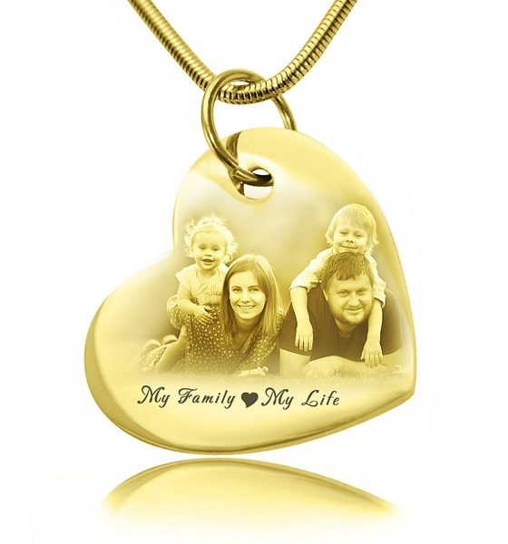 In My Heart Photo Necklace – Gold (your fav photo) Carousel 1
