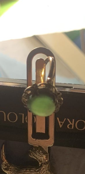 Lucky dark Jade vintage cocktail ring 9ct gold. Carousel 2