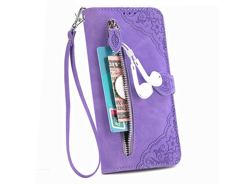 PU Leather Stand Wallet Case Cover for Samsung Galaxy A32 4G with Wrist Strap Carousel 3