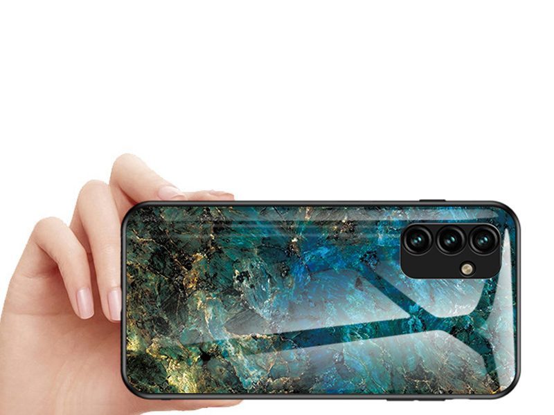 Slim Tempered Glass Case Cover for Samsung Galaxy A54 5G Marble Carousel 3