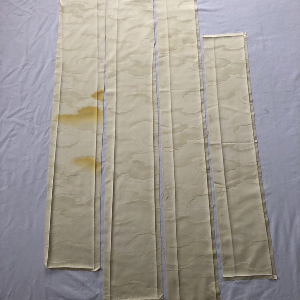 Vintage Japanese Yellow Cloud Kimono Panel Fabric Pieces Carousel 2