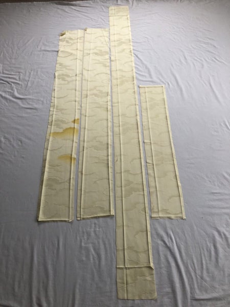 Vintage Japanese Yellow Cloud Kimono Panel Fabric Pieces Carousel 19
