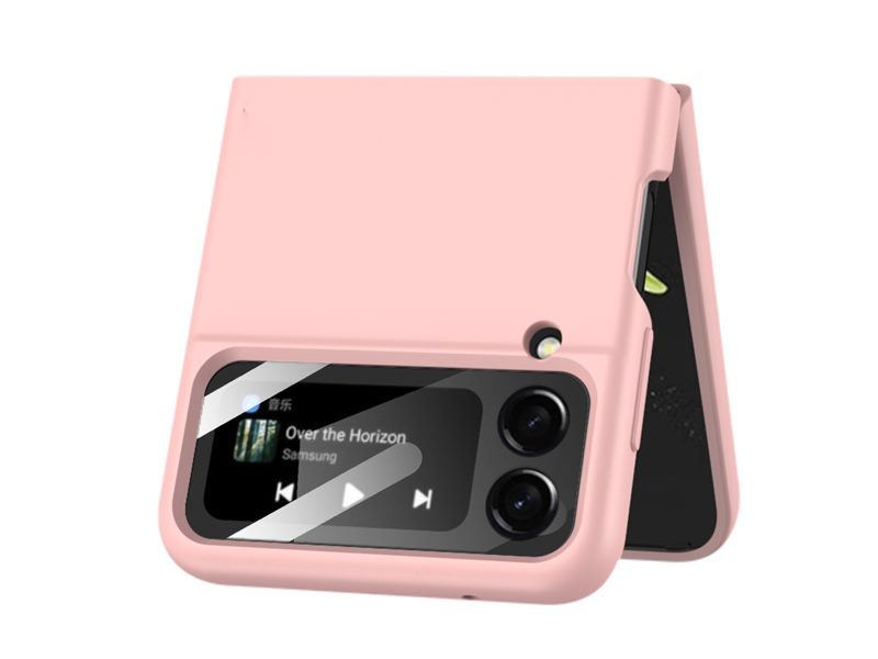 Slim Silicone Case Cover for Samsung Galaxy Z Flip 4 with Screen Protector Pink Carousel 2