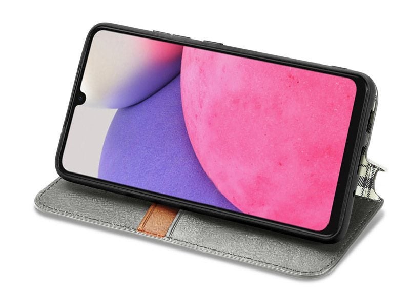 Slim PU Leather Kickstand Wallet Case Cover for Samsung Galaxy A33 5G Grey Carousel 4