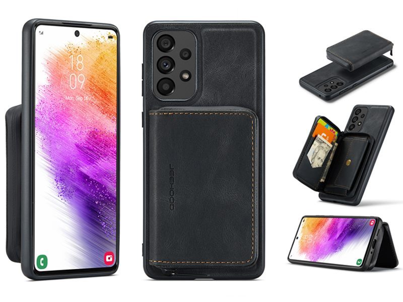 Magnetic Detachable Kickstand Wallet Case Cover for Samsung Galaxy A33 5G Black Carousel 1