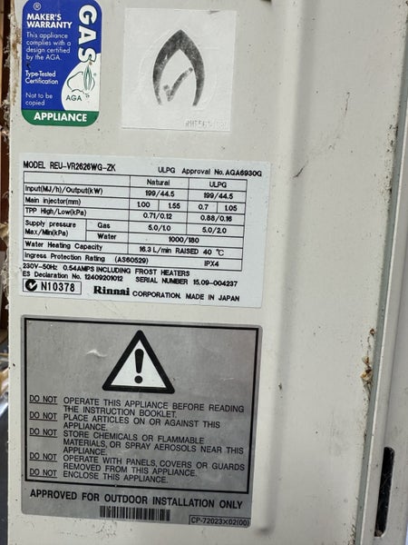 Gas Califont V26 external Rinnai Water Heater Carousel 2