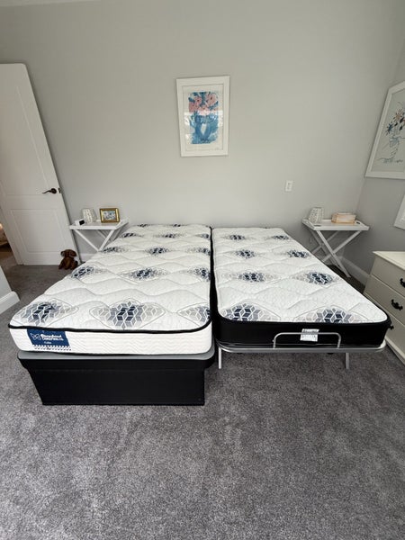 King single bed with trundle bed Carousel 1