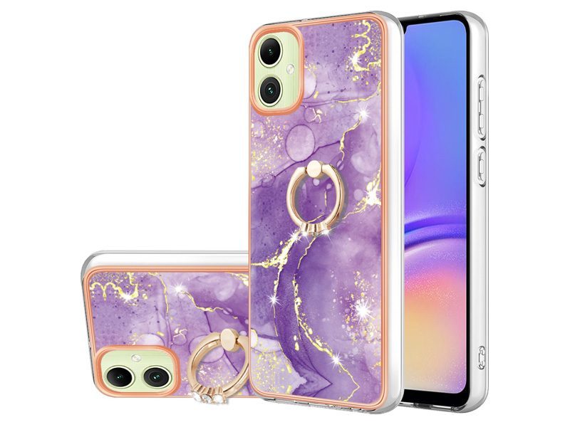 Finger Ring Kickstand Case Cover for Samsung Galaxy A05 Marble Carousel 1