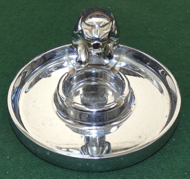 AWESOME Extremely RARE Leaping JAGUAR Sports Car DEALERSHIP Advertising Ashtray Carousel 2