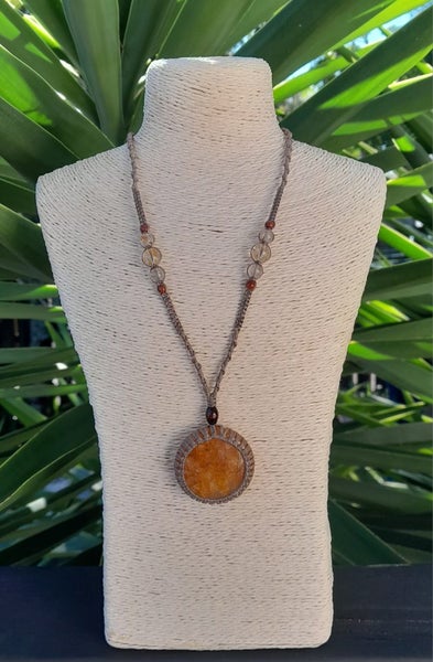Golden Healer Quartz Macrame Gemstone Necklace Carousel 2