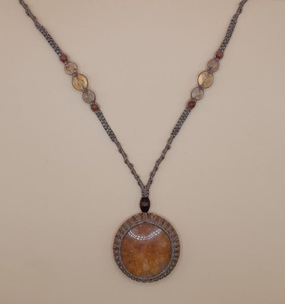 Golden Healer Quartz Macrame Gemstone Necklace Carousel 7
