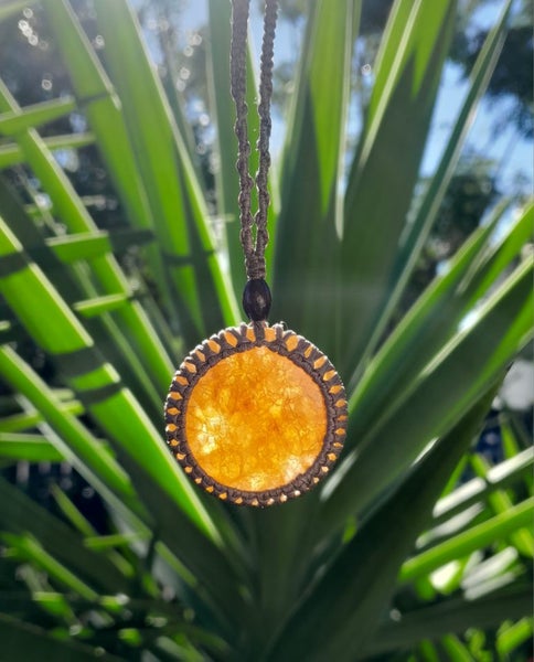 Golden Healer Quartz Macrame Gemstone Necklace Carousel 1