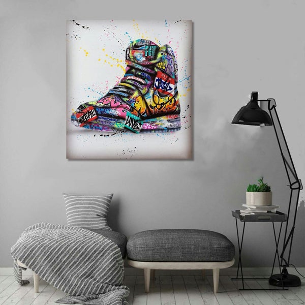 Framed $1 RESERVE 1 Panel Canvas Art Print - Air Jordan Carousel 3