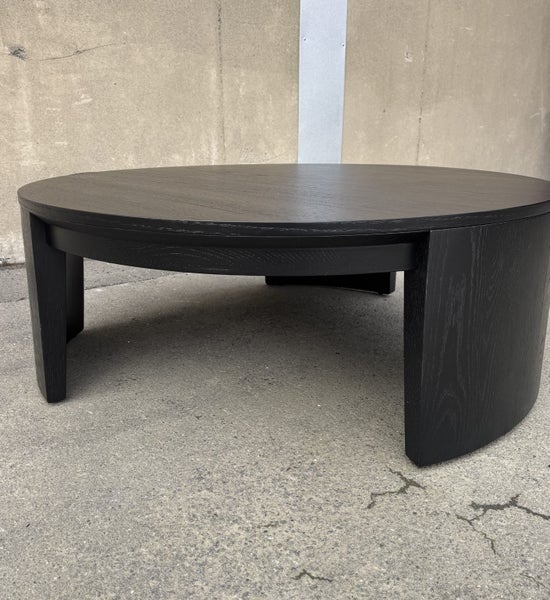 Boston Round Coffee Table Large in Black Oak By Hunter Home Carousel 2
