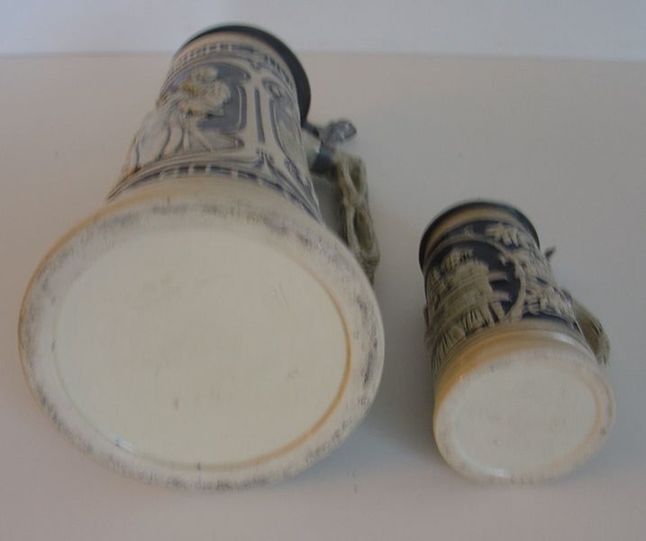 Vintage Lidded German Beer Steins x 2 Display Well Carousel 2