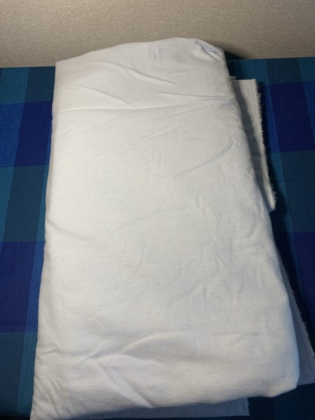 VINTAGE WINCEYETTE / FLANNEL FABRIC - 112cm x 2m - PALE BLUE Carousel 1