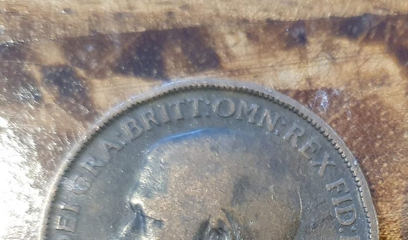UK 1916 Penny Recessed Ear Broken Tooth Variety Carousel 2