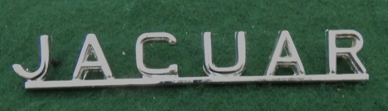 Vintage JAGUAR Sports Car Advertising metal "Jaguar" CAR BADGE with attachments Carousel 1