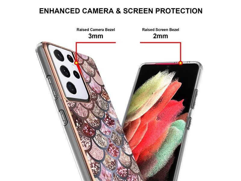 Case Cover for Samsung Galaxy S21 Ultra Mermaid Scales Carousel 3