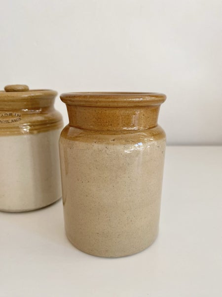 Three Beautiful Vintage Stoneware Pots/Mini Crocks Carousel 2