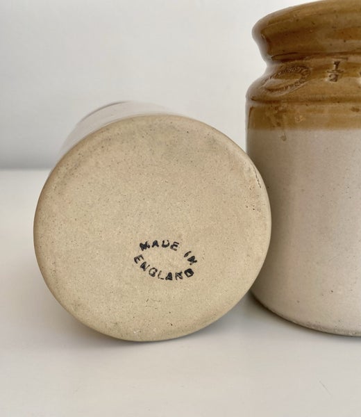 Three Beautiful Vintage Stoneware Pots/Mini Crocks Carousel 11